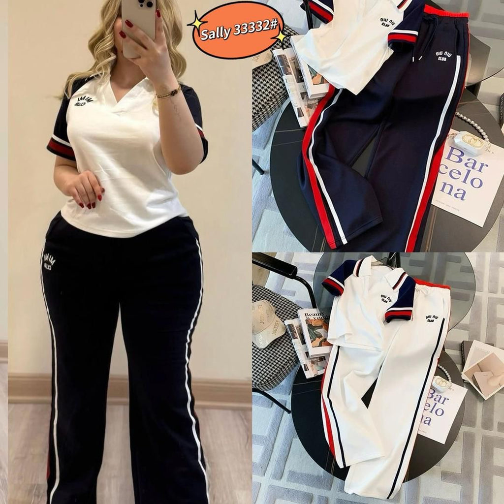ensemble pantalon bas large + lacoste